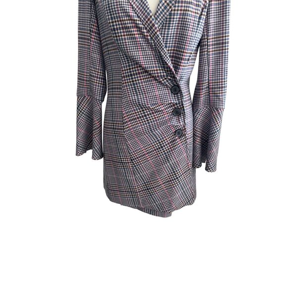PARKER Plaid Side Button Blazer Dress Size 8 - Picture 7 of 7
